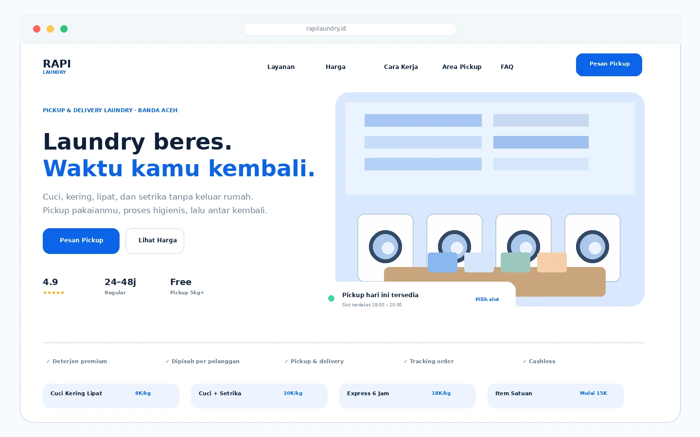 Preview website Rapi Laundry