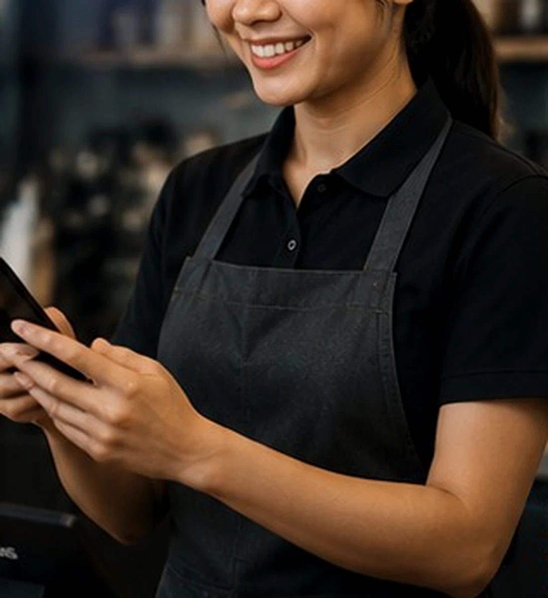Barista menyiapkan kopi di coffee bar
