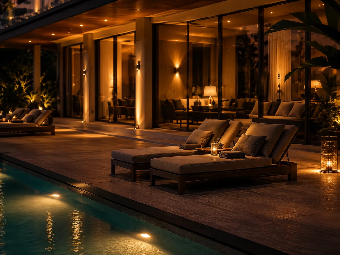 Area kolam dan lounge Luxora